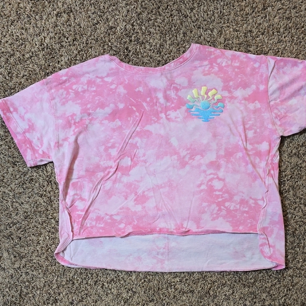 Old Navy Girls Graphic Hi Lo Tee Large 10 12 Pink